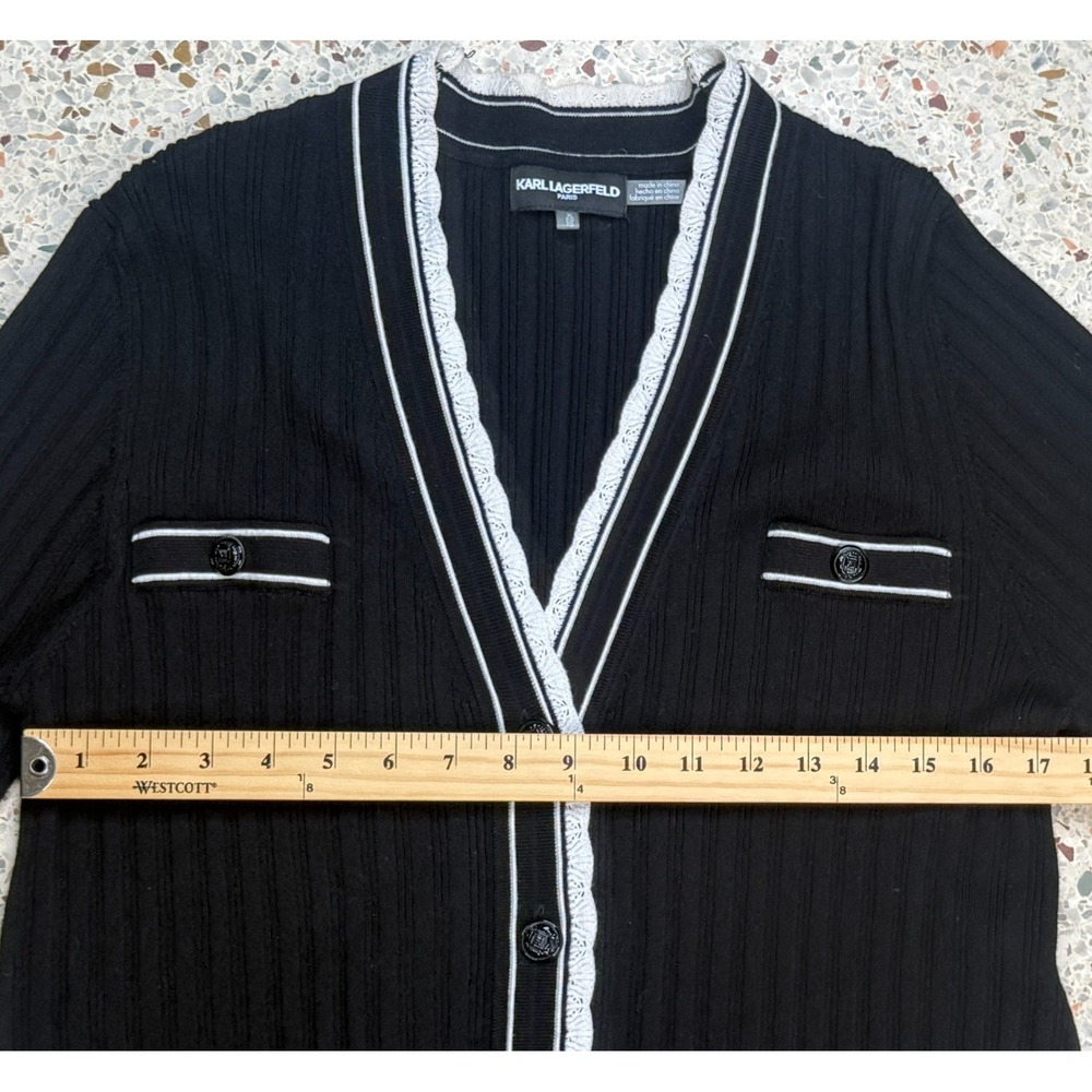 Karl Lagerfeld Paris Women's Button Up Long Sleeve Cardigan Sweater Size XL - Picture 7 of 8